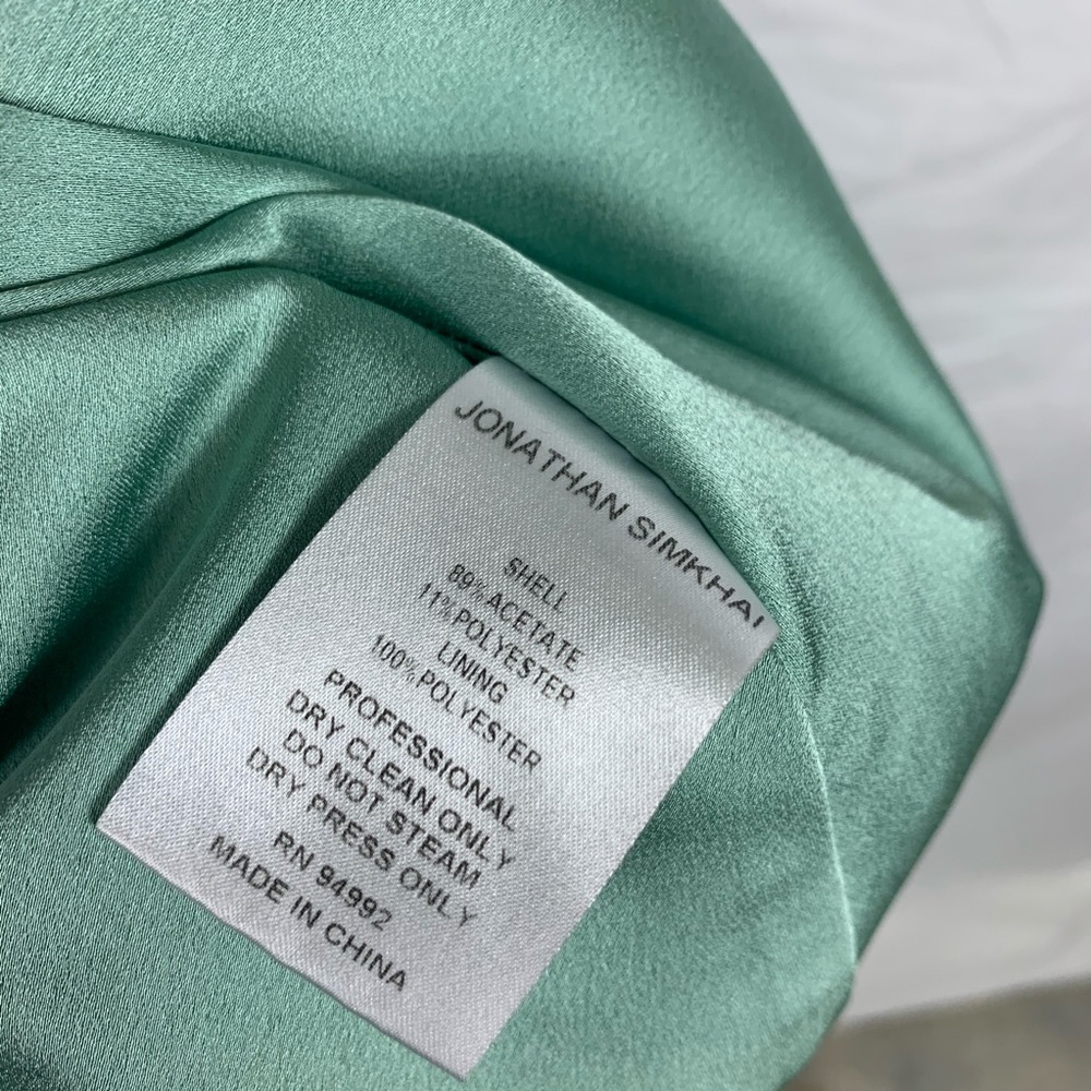 Jonathan Simkhai Ruched V-Neck Button Dress 8 - Picture 10 of 12